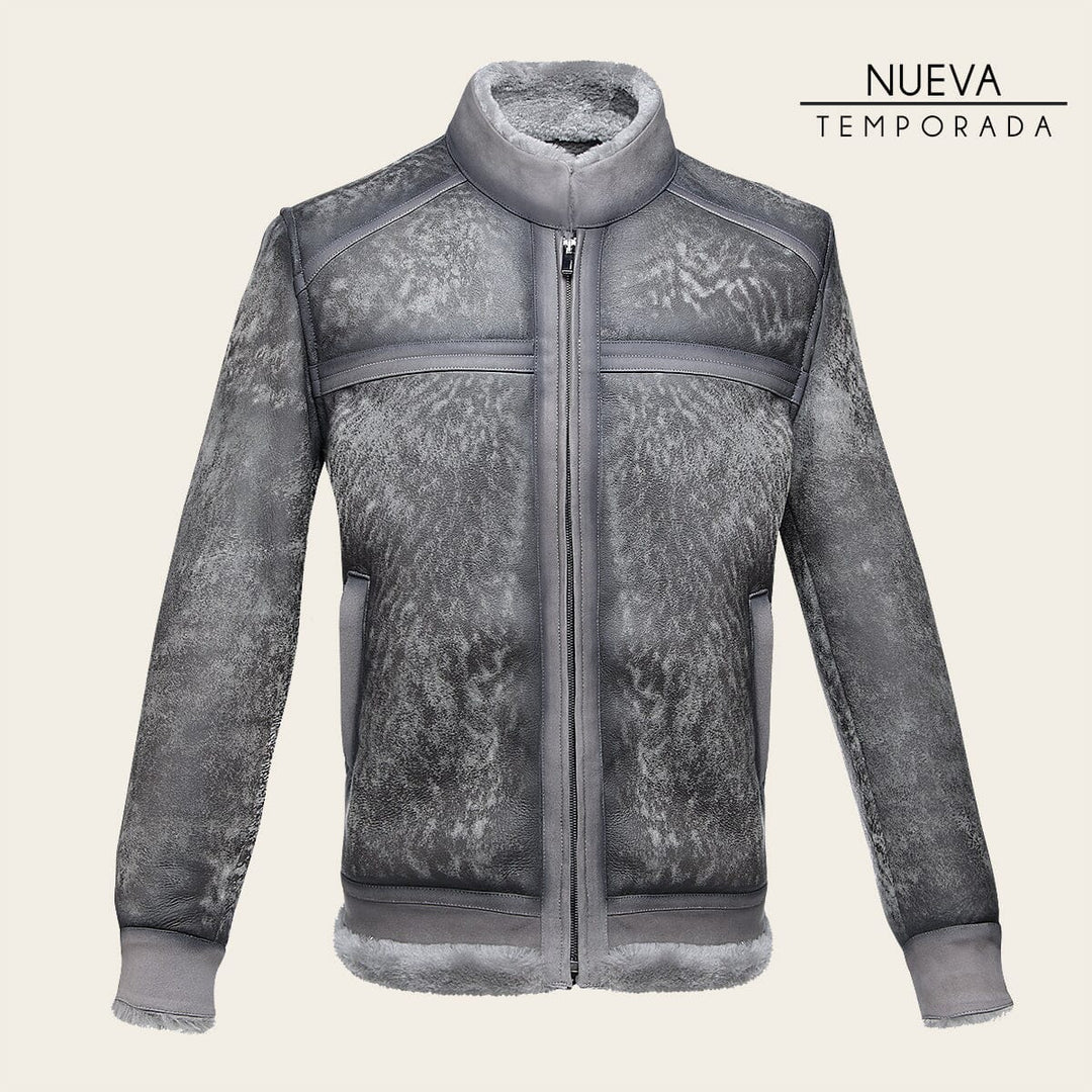 Chamarra en piel genuina de ovino con pelo para caballero Chamarras 