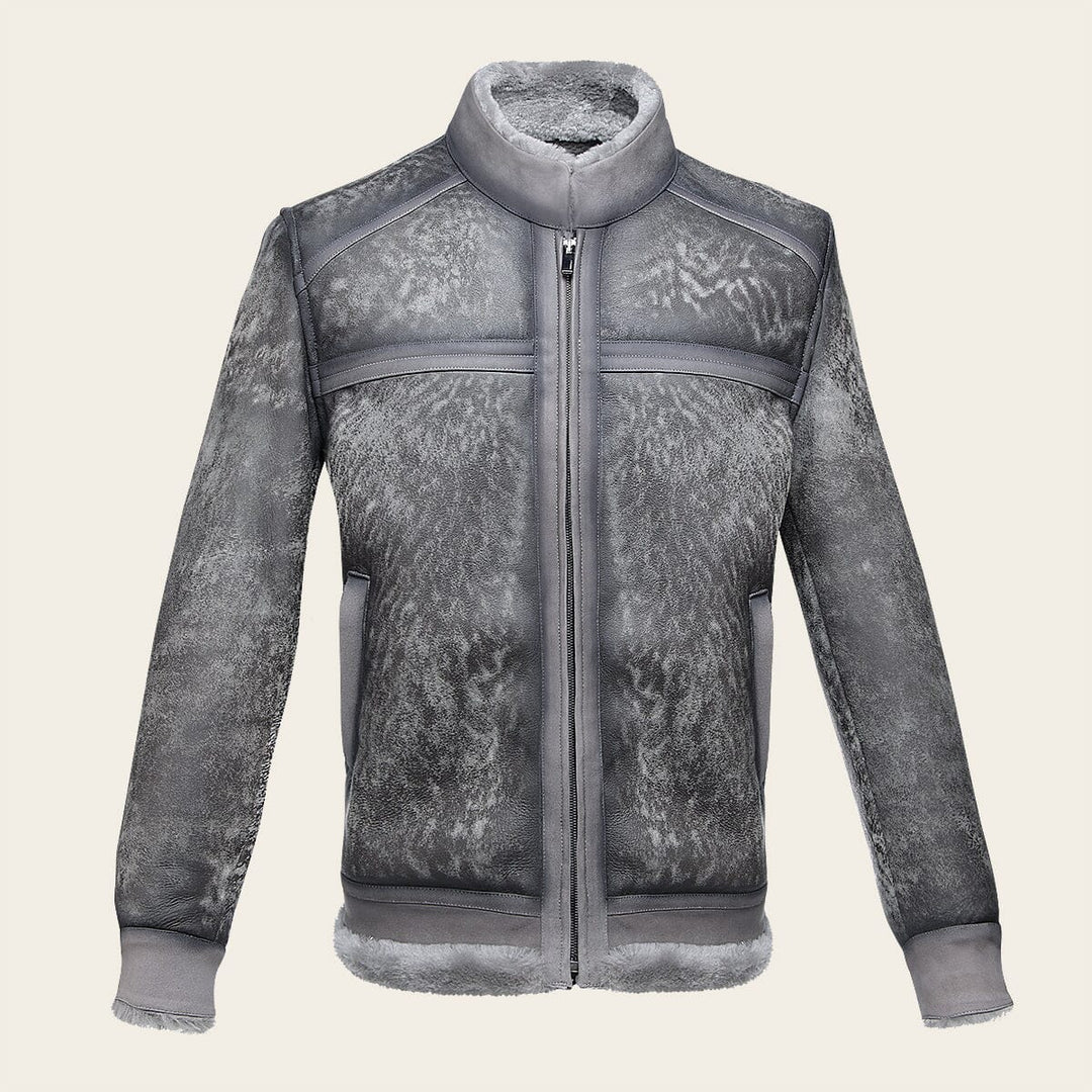 Chamarra en piel genuina de ovino con pelo para caballero Chamarras 