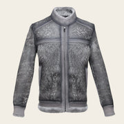 Chamarra en piel genuina de ovino con pelo para caballero Chamarras 