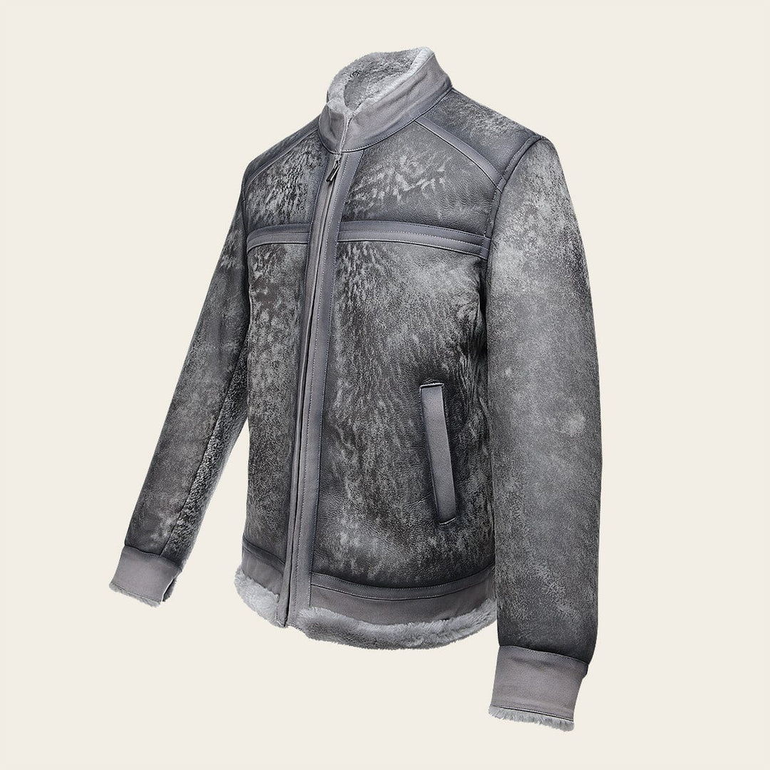 Chamarra en piel genuina de ovino con pelo para caballero Chamarras 