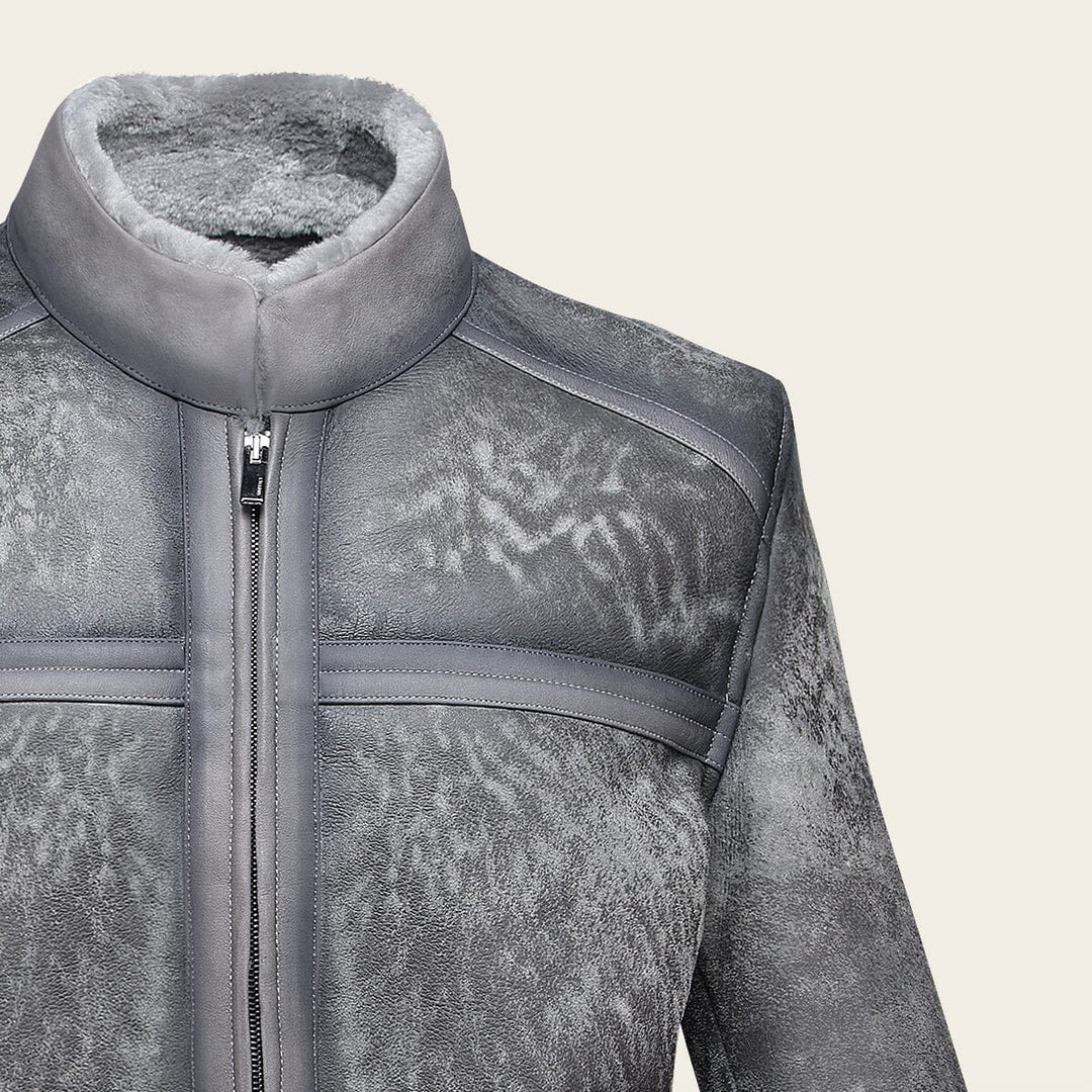 Chamarra en piel genuina de ovino con pelo para caballero Chamarras 