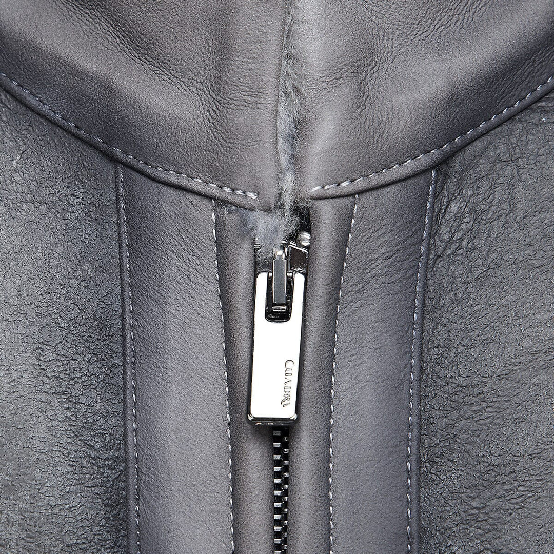 Chamarra en piel genuina de ovino con pelo para caballero Chamarras 