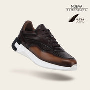 Tenis en piel genuina de venado para caballero Tenis 