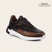 Tenis en piel genuina de venado para caballero Tenis 