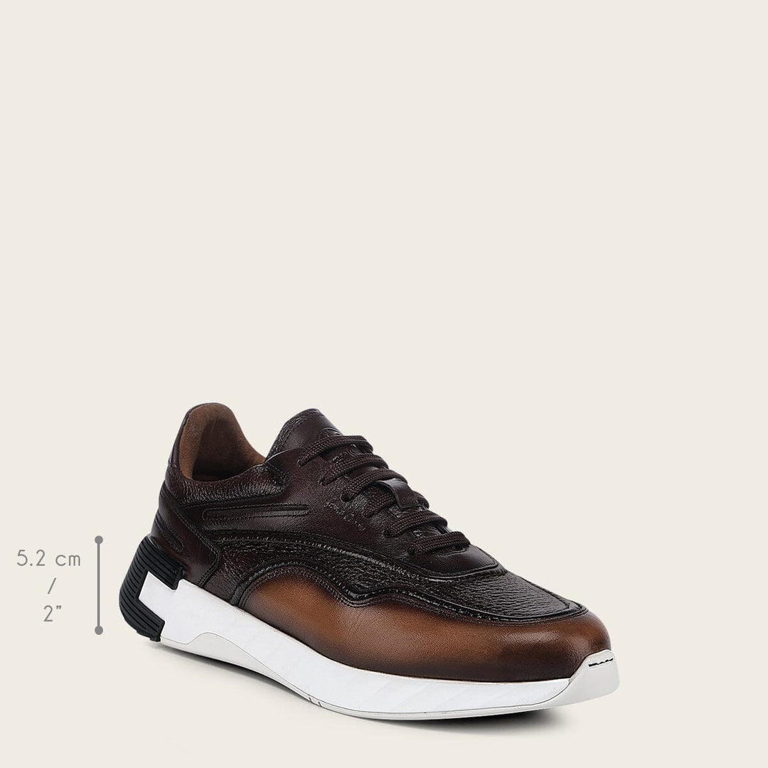 Tenis en piel genuina de venado para caballero Tenis 