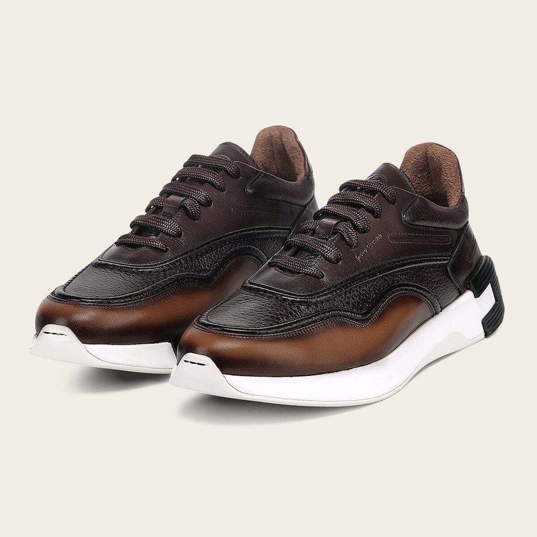 Tenis en piel genuina de venado para caballero Tenis 