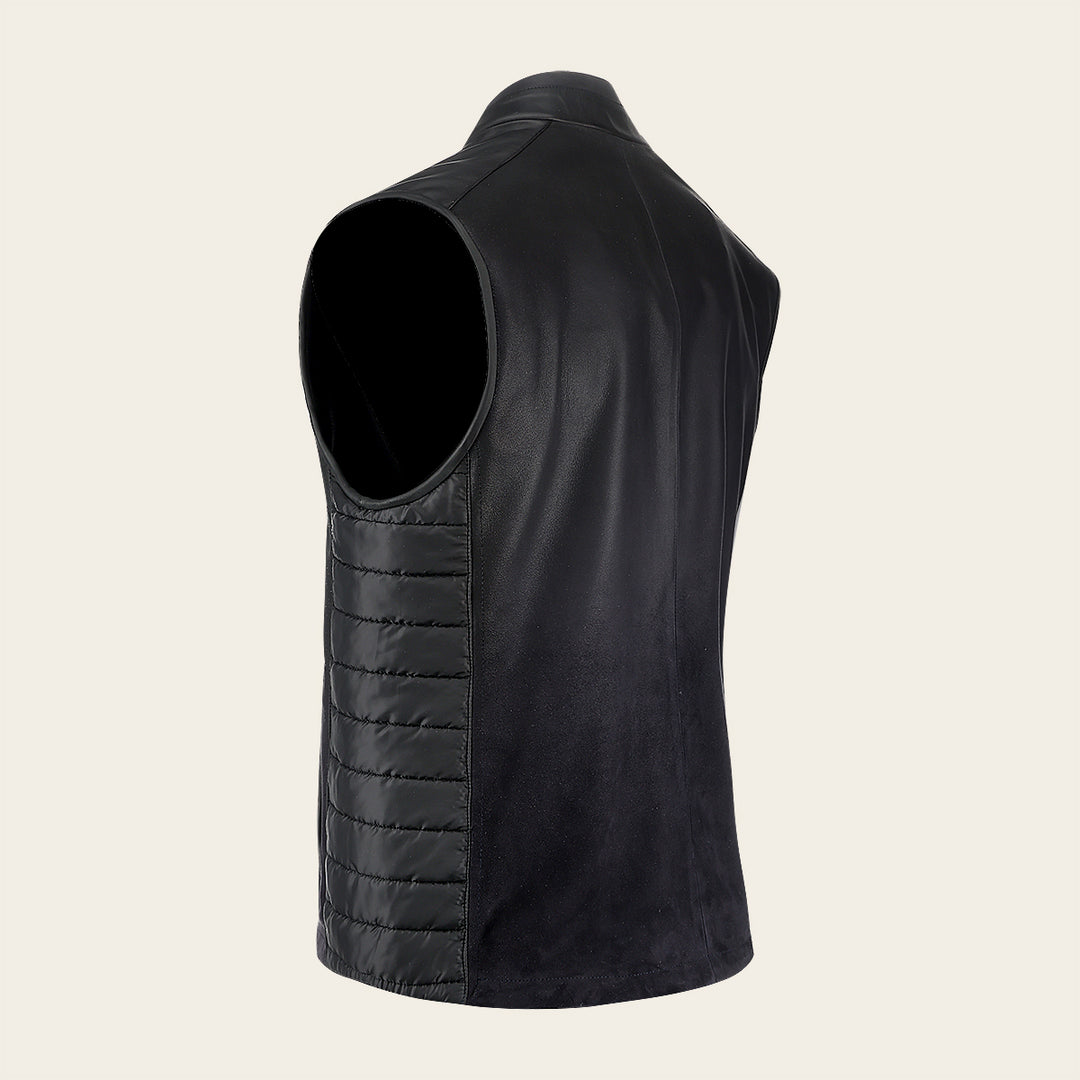 Chaleco en piel genuina de ovino para caballero