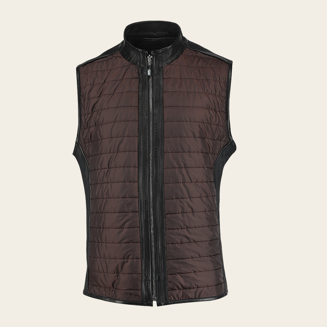 Chaleco reversible en piel genuina de ovino para caballero