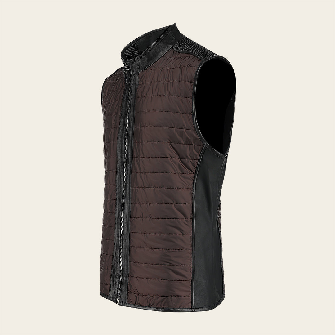 Chaleco reversible en piel genuina de ovino para caballero