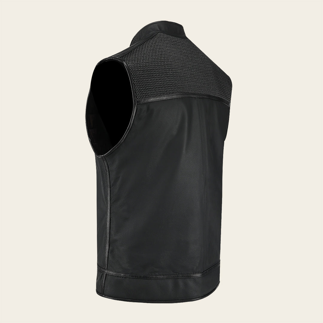 Chaleco reversible en piel genuina de ovino para caballero