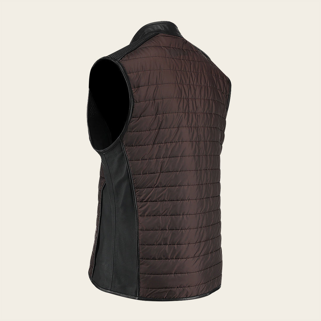 Chaleco reversible en piel genuina de ovino para caballero