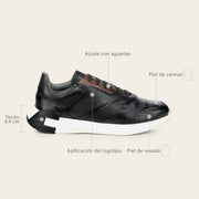 Tenis en piel genuina de caimán para caballero