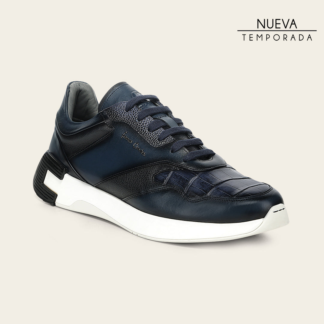 Tenis en piel genuina de caimán para caballero