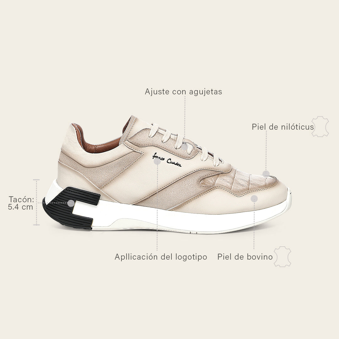 Tenis en piel genuina de nilóticus para caballero