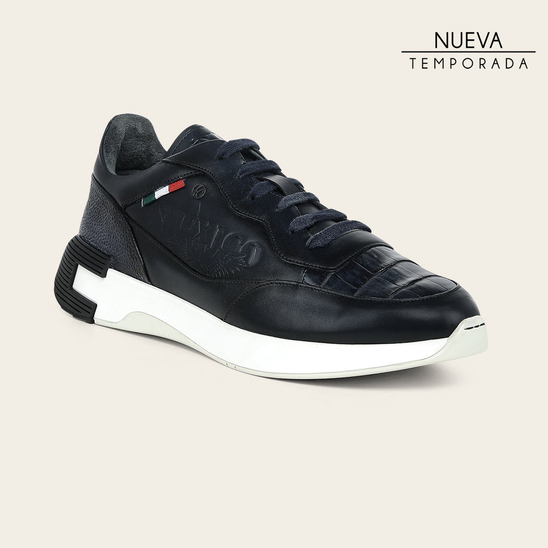 Tenis en piel genuina de alligator  para caballero  edición limitada 2026