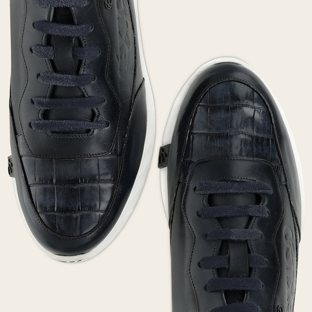 Tenis en piel genuina de alligator  para caballero  edición limitada 2026