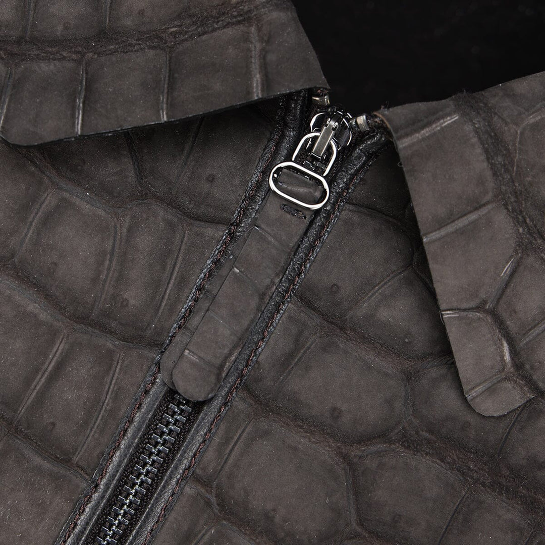 Chamarra en piel genuina de cocodrilo para caballero Chamarras 