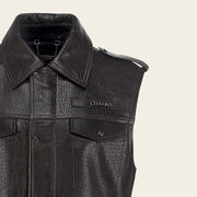 Chaleco en piel genuina de ovino para caballero Chamarras 