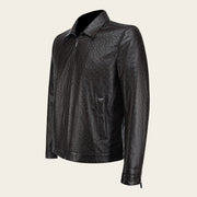 Chamarra Full exotic en piel genuina de avestruz para caballero Chamarras 