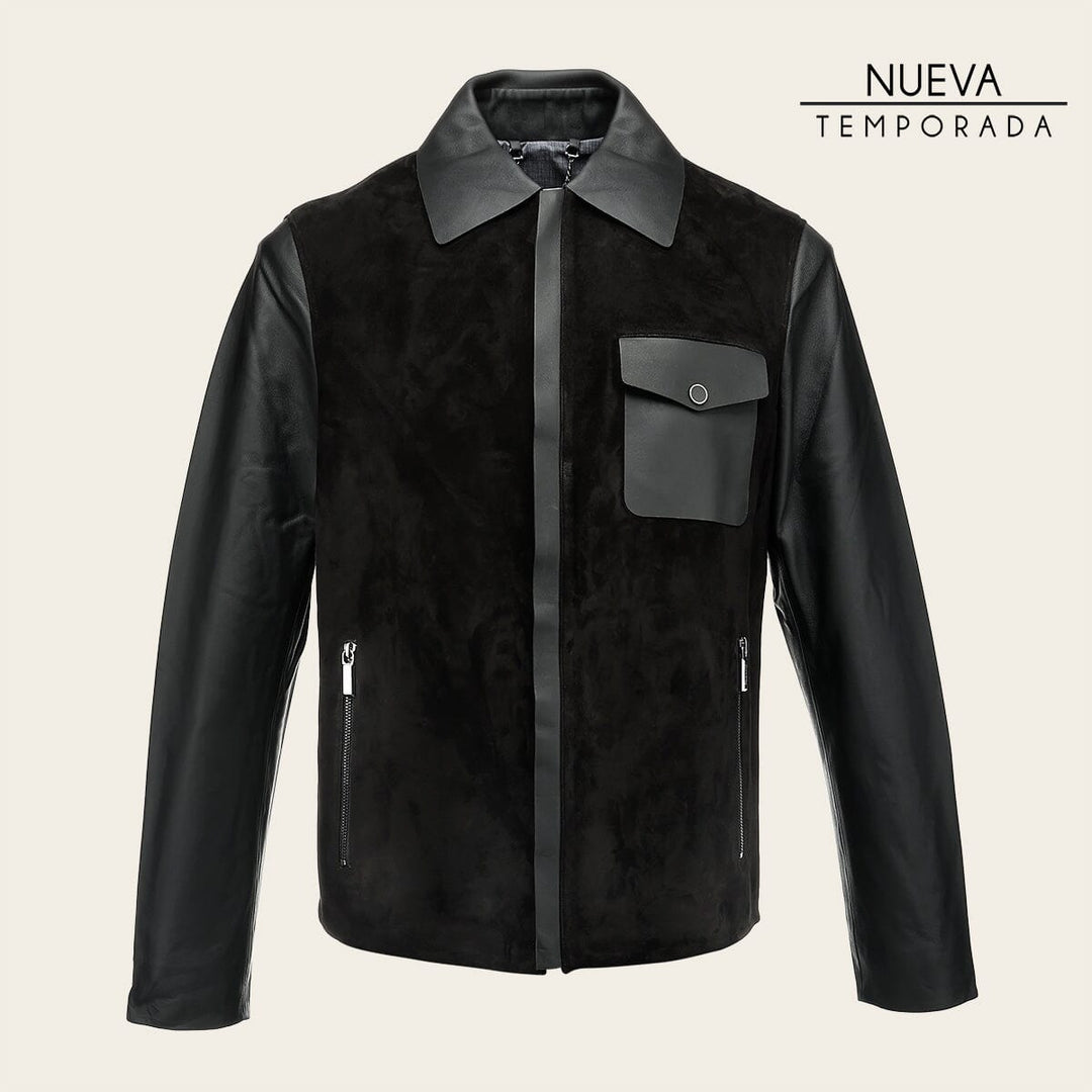 Chamarra en piel genuina de cordero para caballero Camisola 