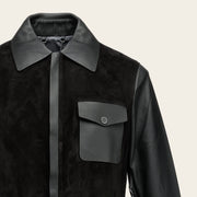 Chamarra en piel genuina de cordero para caballero Camisola 