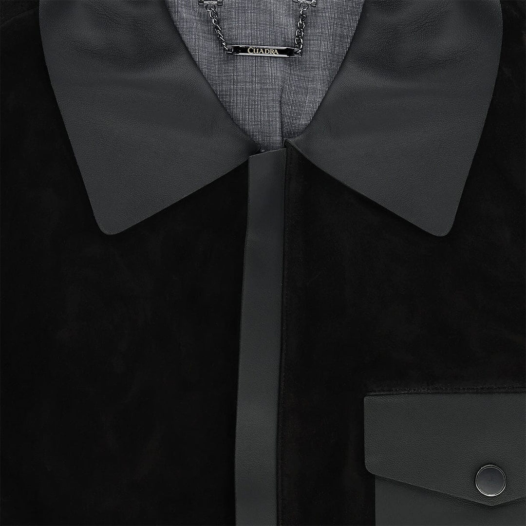 Chamarra en piel genuina de cordero para caballero Camisola 