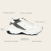 Tenis en piel genuina de venado para dama