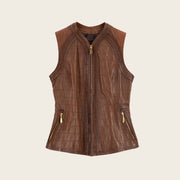 Chaleco para dama en piel genuina Chalecos 