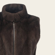 Chaleco de visón y cachemira para dama Chalecos 