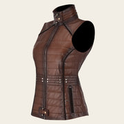 Chaleco para dama en piel de ovino Chalecos 