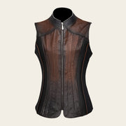 Chaleco para dama en piel genuina Chalecos 