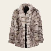 Abrigo con pelo genuino para dama Chamarras 