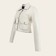 Chamarra en piel genuina de ovino para dama