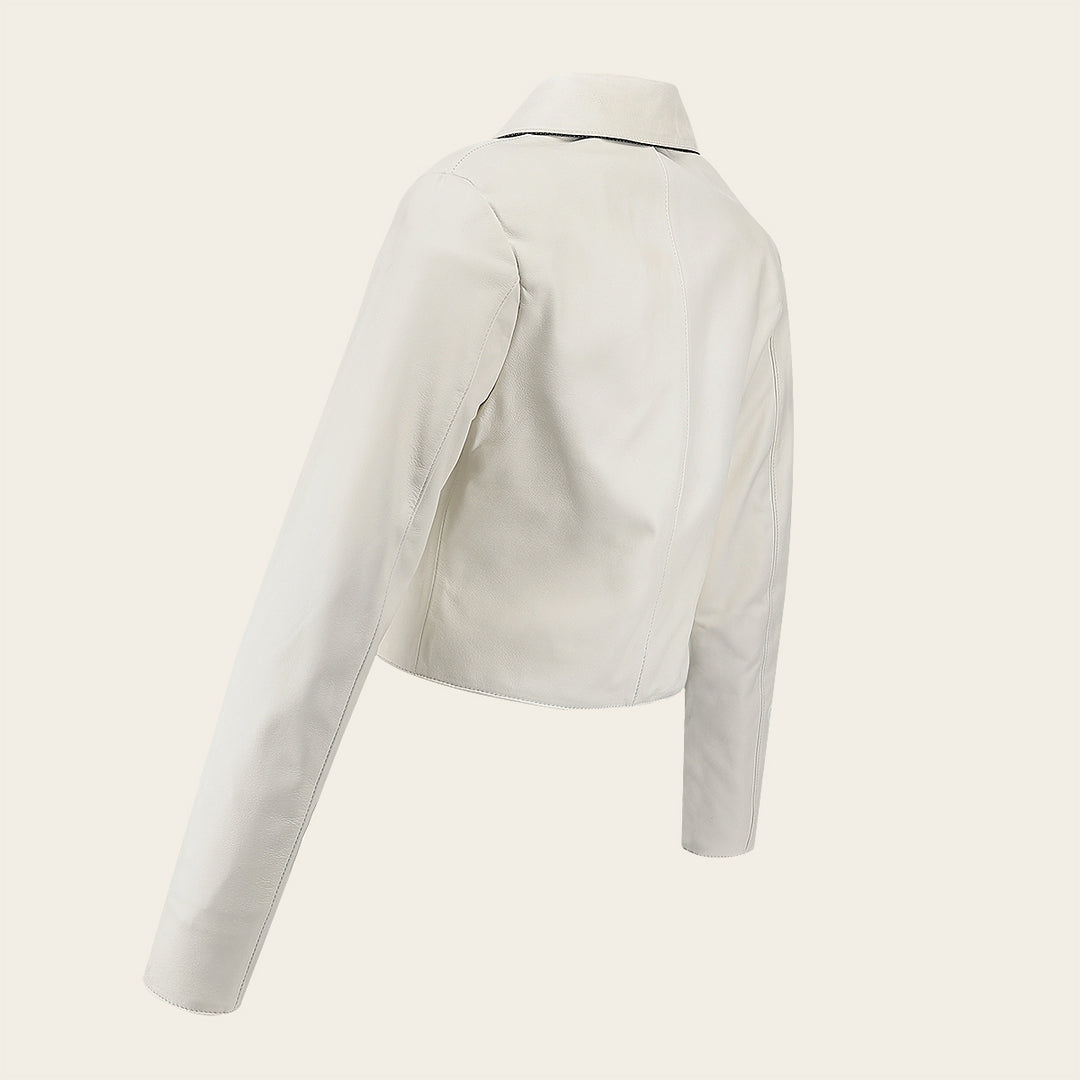 Chamarra en piel genuina de ovino para dama