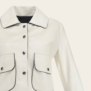 Chamarra en piel genuina de ovino para dama