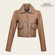 Chamarra en piel genuina de ovino para dama Chamarras 