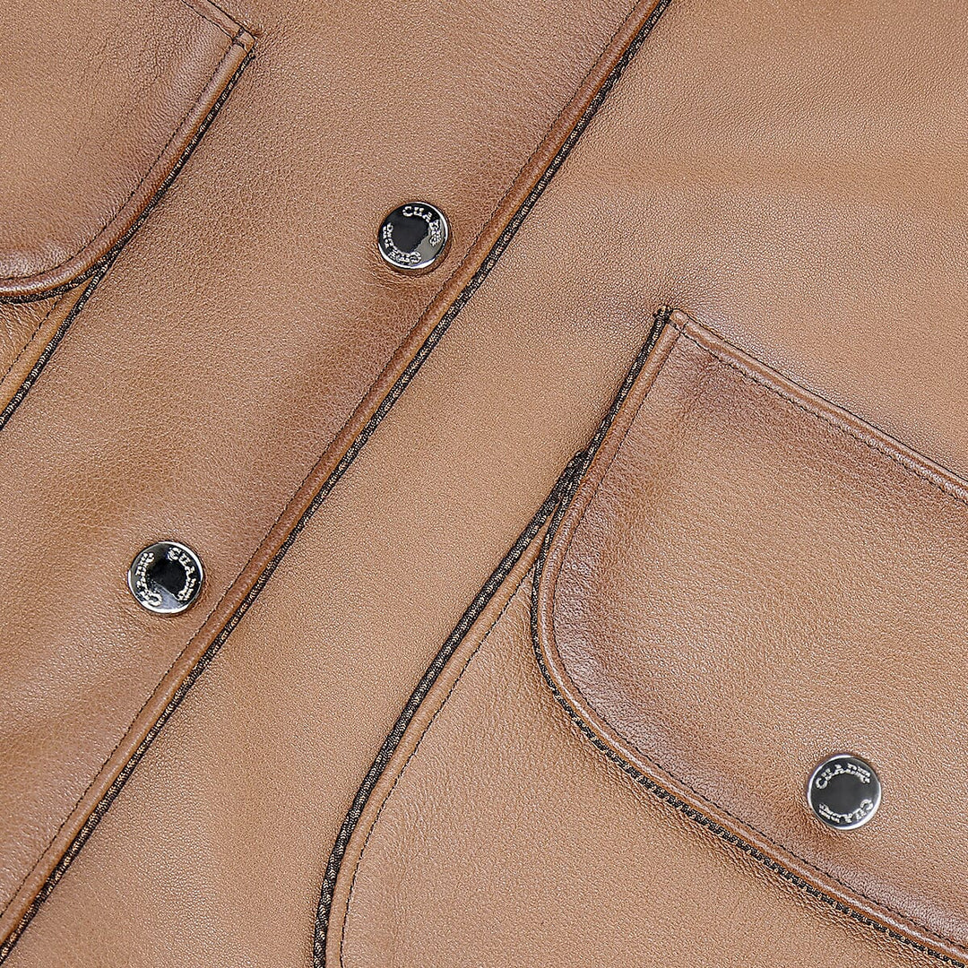 Chamarra en piel genuina de ovino para dama Chamarras 