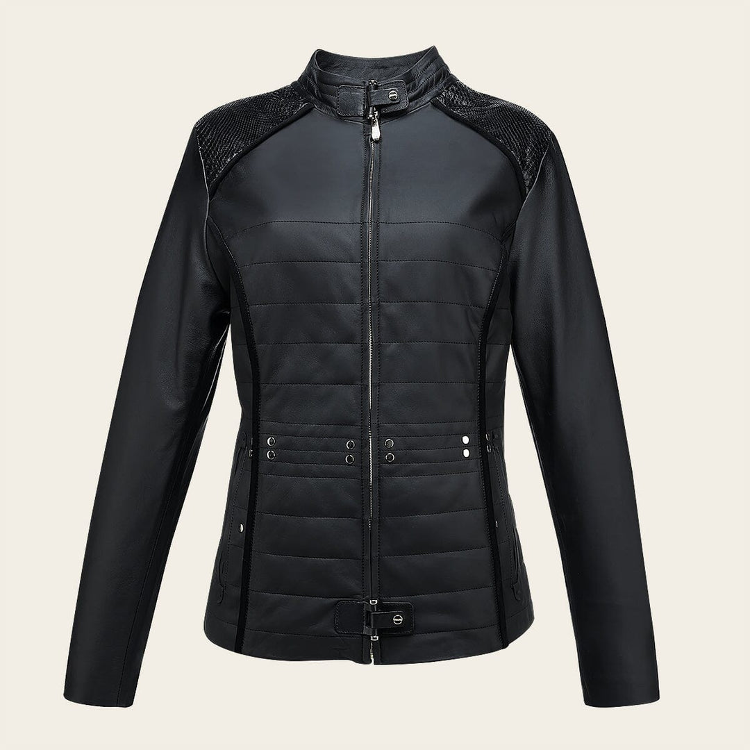 Chamarra en piel genuina de pitón para dama Chamarras 