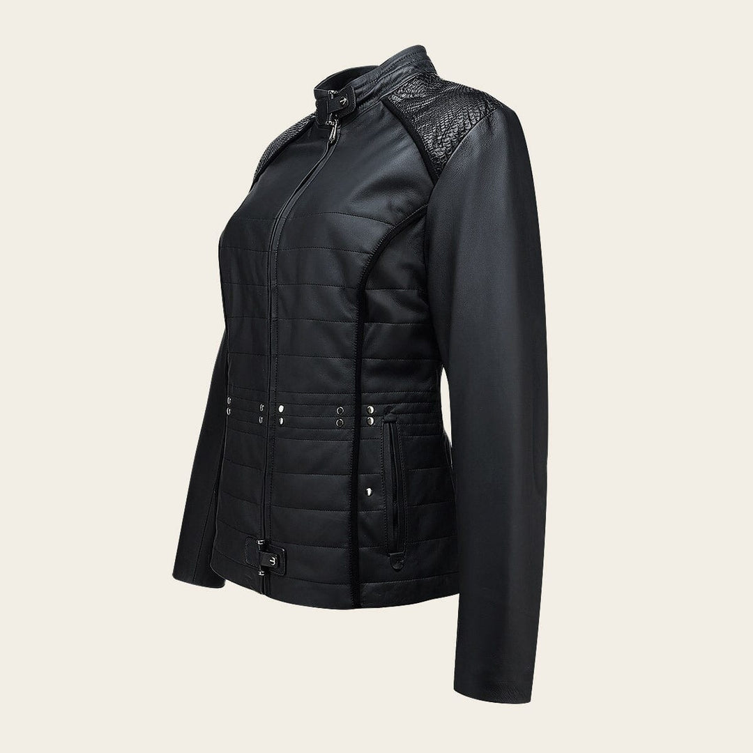 Chamarra en piel genuina de pitón para dama Chamarras 