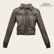 Chamarra en piel genuina de ovino para dama Chamarras 