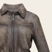 Chamarra en piel genuina de ovino para dama Chamarras 