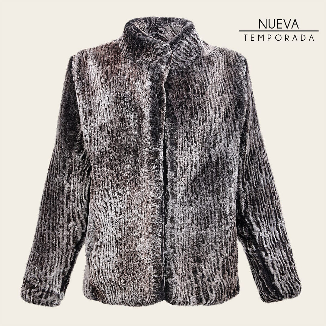 Abrigo en piel genuina de ovino con pelo para dama Chamarras 