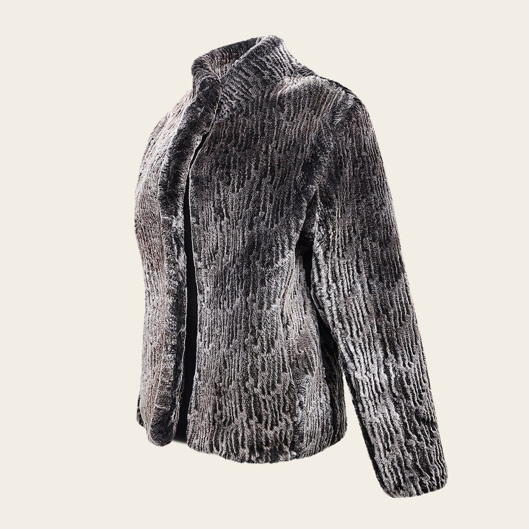 Abrigo en piel genuina de ovino con pelo para dama Chamarras 