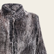 Abrigo en piel genuina de ovino con pelo para dama Chamarras 