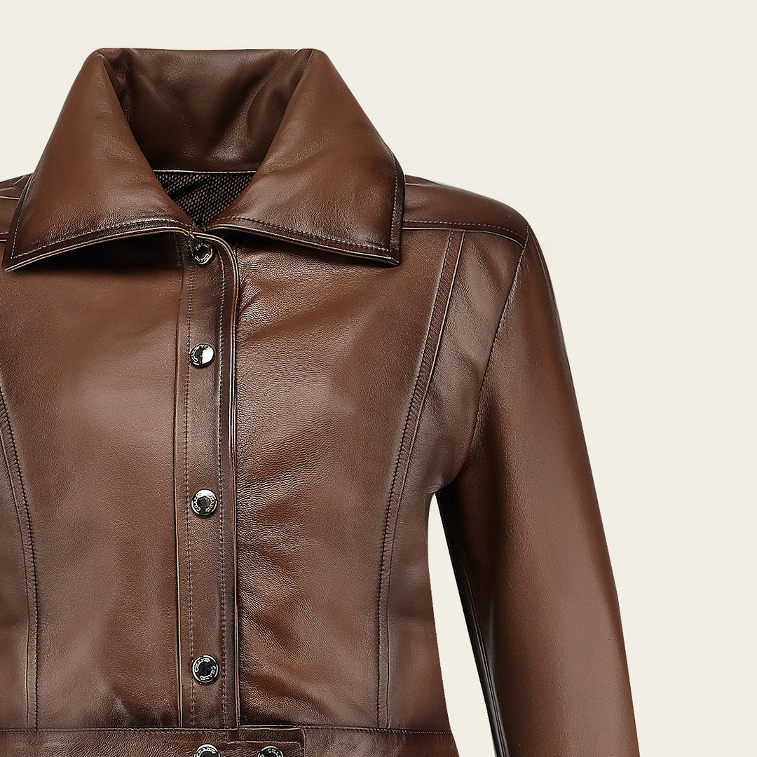 Chamarra en piel genuina de ovino para dama