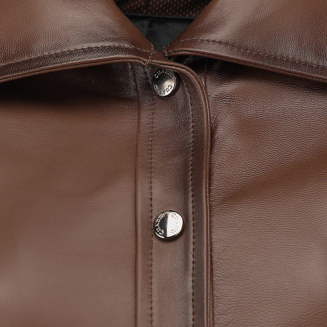 Chamarra en piel genuina de ovino para dama