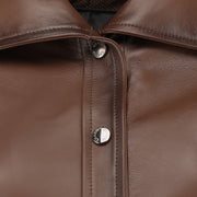 Chamarra en piel genuina de ovino para dama