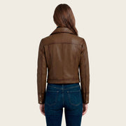 Chamarra en piel genuina de ovino para dama