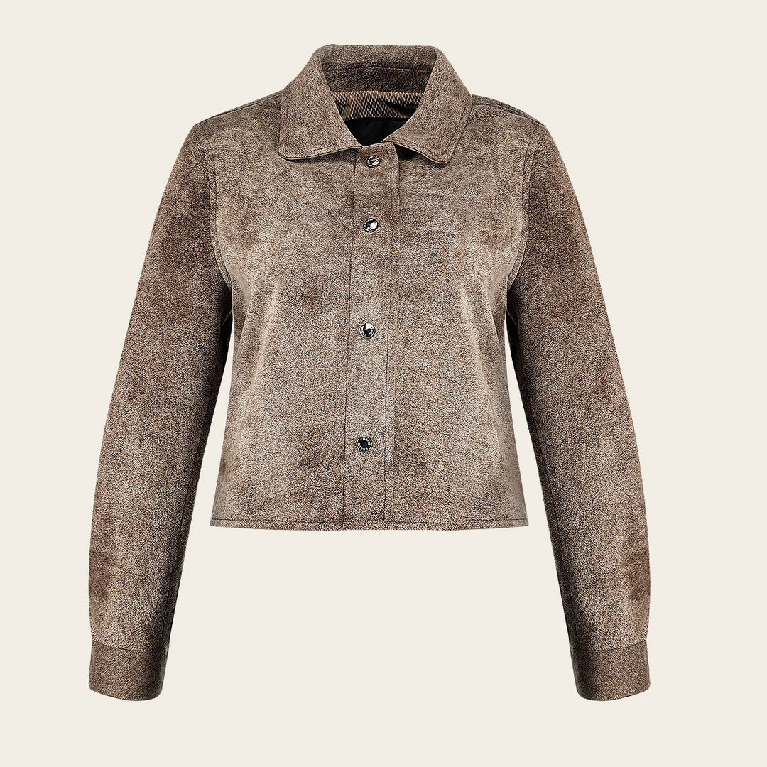 Chamarra en piel genuina de ovino para dama