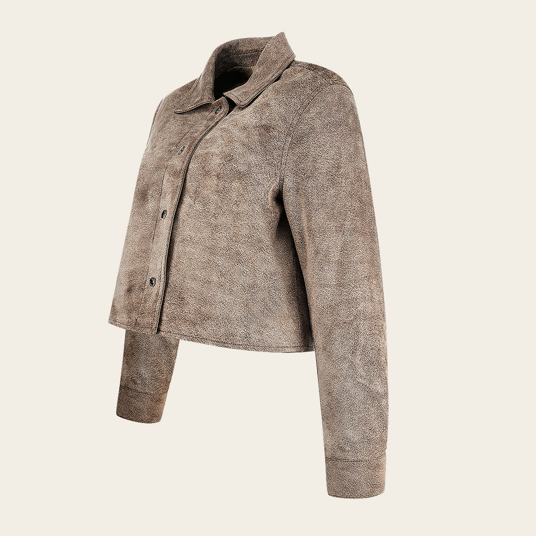 Chamarra en piel genuina de ovino para dama